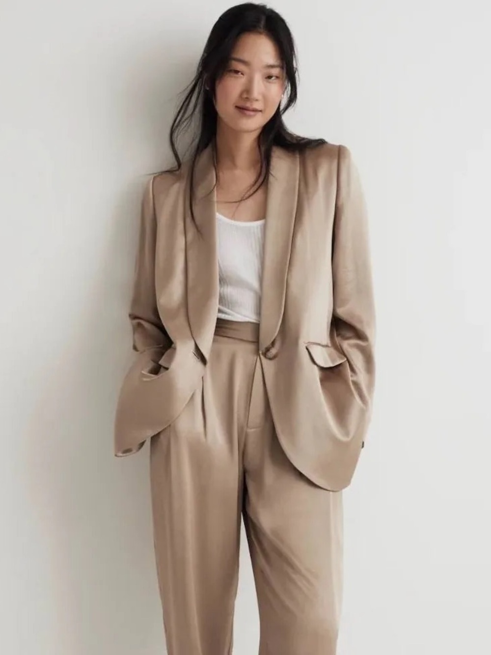 Madewell Satin Gold Blazer